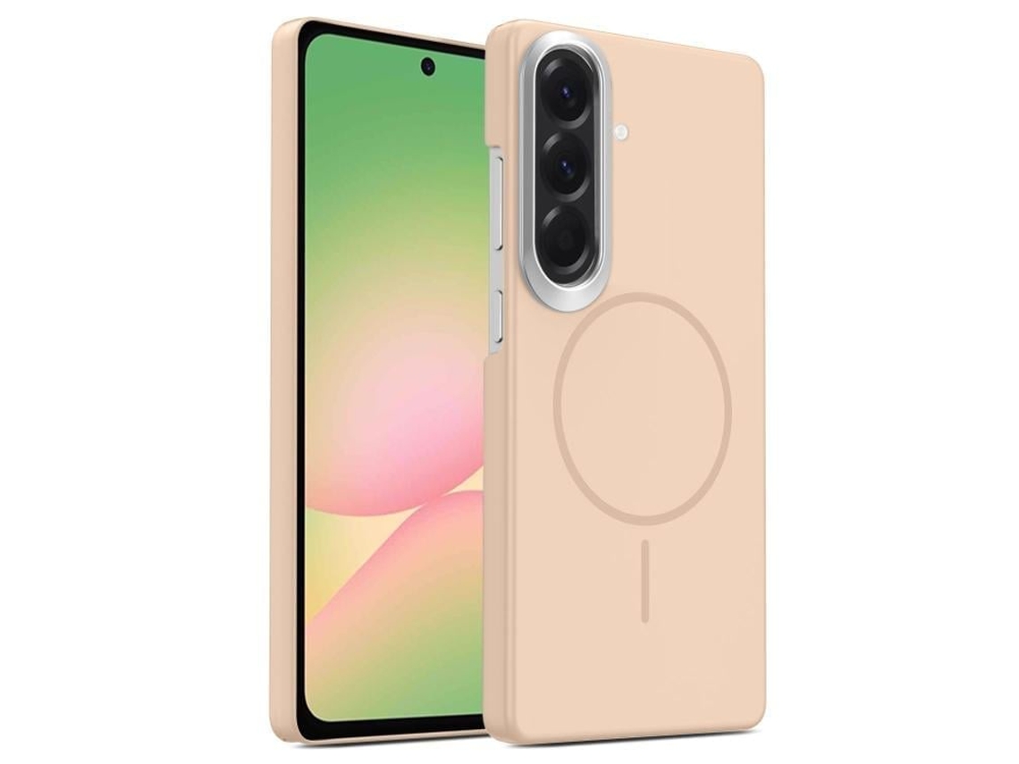 Capa Para Samsung Galaxy A56 5g Fina Circular Magsafe À Prova De Choque Dourada Em Policarbonato Ouro Deserto