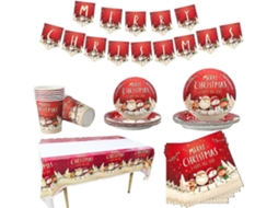 Conjunto De Talheres Descartáveis ​​​​de Natal Para 16 Pessoas. Loja Olysi