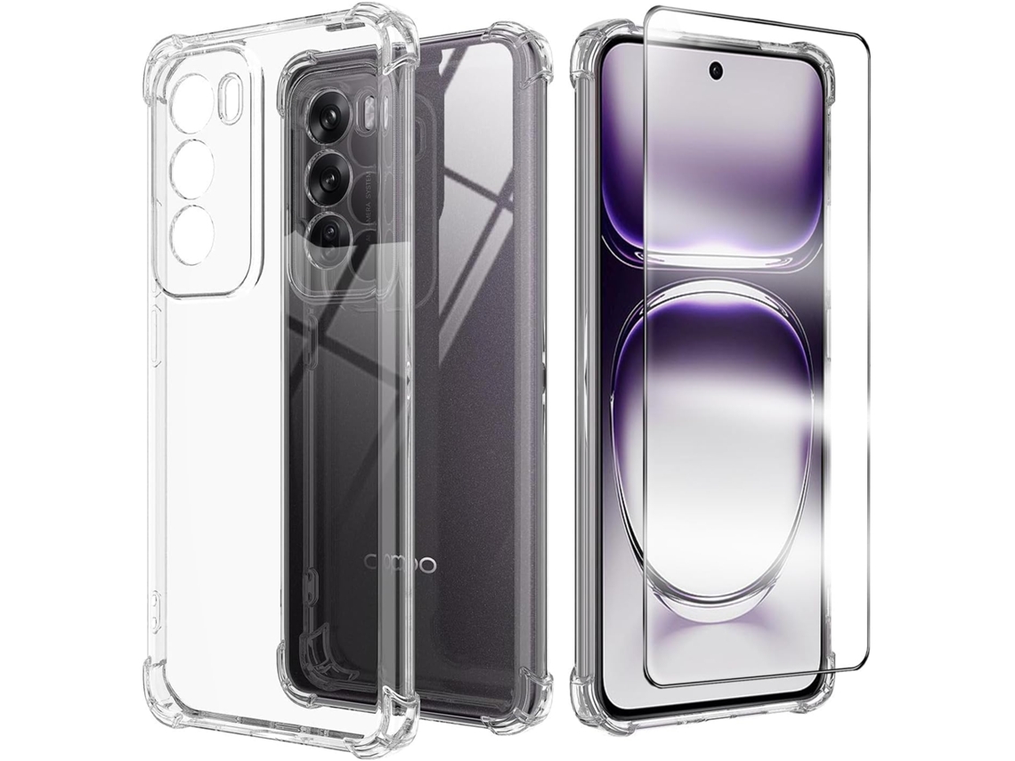 Capa Incluso Para Oppo Oppo Reno 12 5g/reno 12 Pro 5g Hongwe. Vidro Temperado Anti-choque Transparente