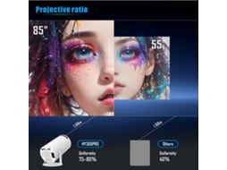 Projetor EOOCOO (decodificação de Hardware 4k, Resolução 1280*720p)