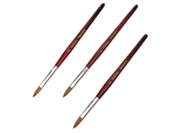 Conjunto De Pincéis Para Unhas, Kolinsky, Cabo De Madeira Resistente, Formato Oval Ondulado, Pó Acrílico, Pincéis Para Arte Em Unh Slowmoose