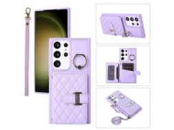 Capa Para Celular Com Suporte Horizontal Para Cartões E Argolas, Com Cordão Duplo, Compatível Com Samsung Galaxy S23+ 5g.