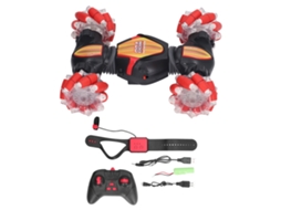 Walshlxq coche Rc de Acrobacias com Sensor de Movimento 4wd 2.4g Controle Remoto Duas Faces Brinquedo Off Road para Crianças Vermelho