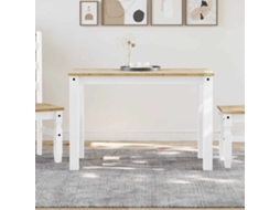 Vidaxl Mesa De Jantar Panama 112x60x75 Cm Pinho Maciço Branco