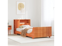 Vidaxl Cama Sem Colchão 100x200 Cm Pinho Maciço Castanho-mel