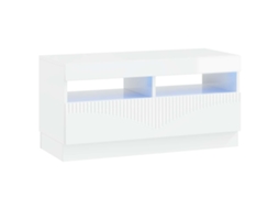 Vidaxl Gabinete De Tv Led Branco Brilhante Derivados De Madeira