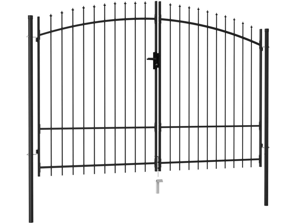 Fence Gate, Fence Gates Vidaxl Preto Aço (299.5 X 200 Cm)