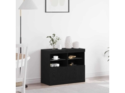 Vidaxl Aparador Led Preto 81 X 37 X 66,5 Cm Derivados De Madeira