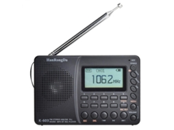 Lurelia Rádio Multibanda Hrd603 Com Bluetooth, Fm/am, Sw/ondas Curtas, Leitor Mp3, Wma, Preto