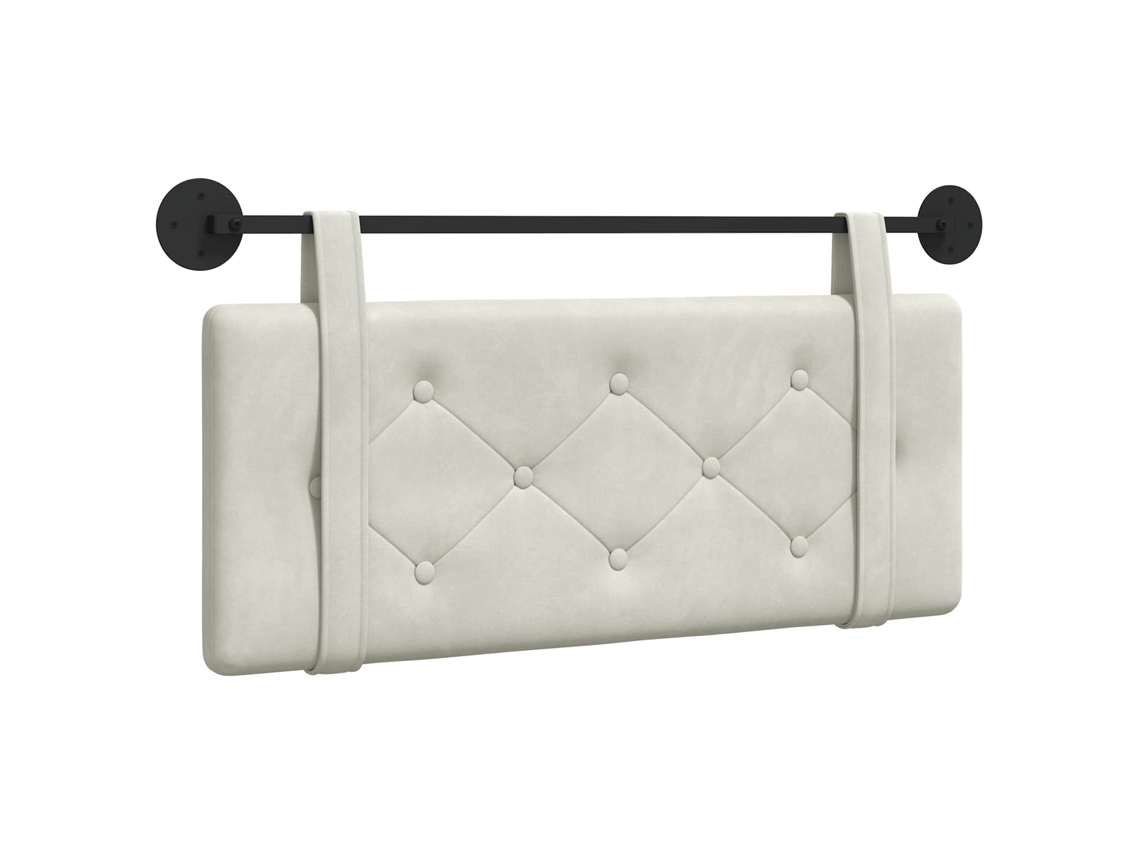 Conjunto 1 Cabeceira Suspensa Vidaxl Creme Veludo (110 X 55 X 5 Cm)