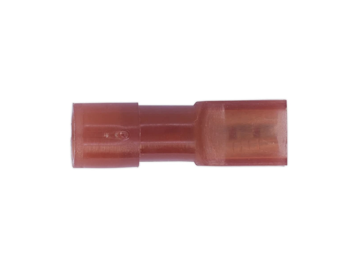 Rt28 Terminal Fêmea Totalmente Isolado De 2,8 Mm, Vermelho, Pacote Com 100 Unidades