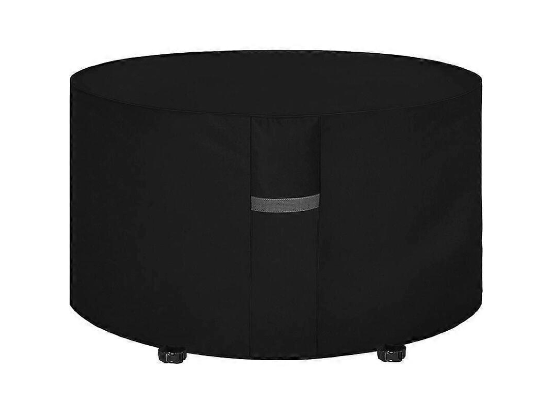Rebe cubierta para Mesa Redonda de Jardín Con Ventanas de Aire, 128x71cm, Material Impermeable Y Resistente, Negro