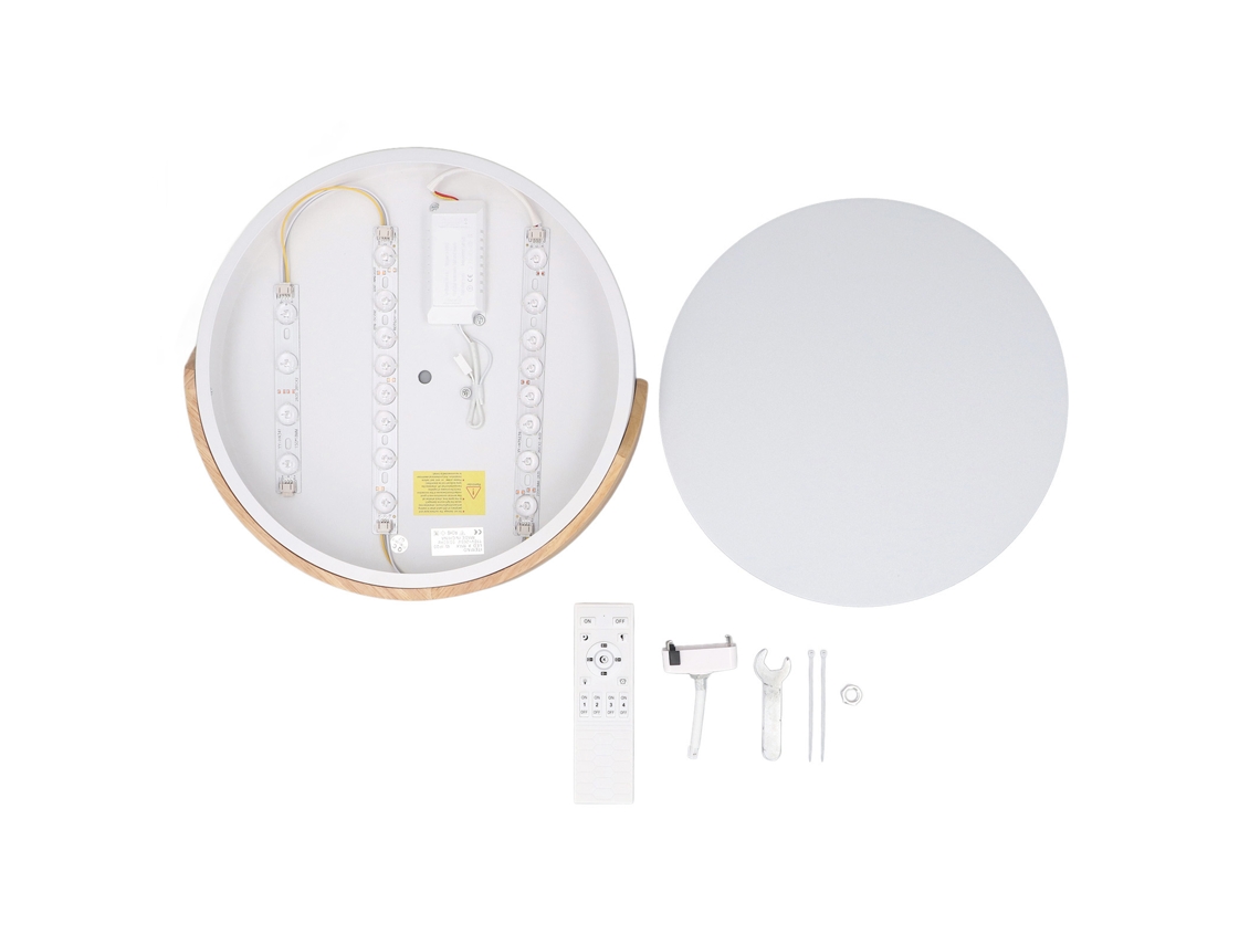 Lâmpada de Teto Embutida Led Ajustável com Controle Remoto App 3 Temperaturas de Cor para Sala Quarto Escritório S/MARCA