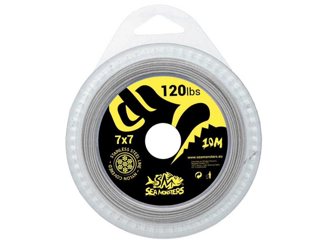 Linha Aço 7 X 7 10 M Cinzento 80 Lbssea Monsters