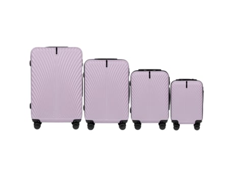 Conjunto De Bagagem Wings Swan De 4 Peças Roxo, Material Abs