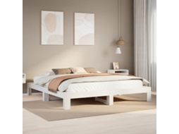 Vidaxl Cama Sem Colchão 180x200 Cm Madeira De Pinho Maciça Branco