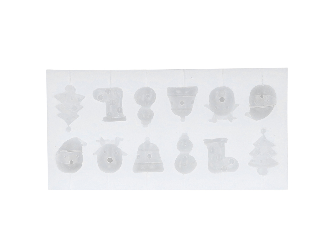Molde de silicone para fazer chocolate decorativo com desenhos animados, doces caseiros e massa de Natal.