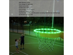 Luminária de LED para cesta de basquete, flexível, com controle remoto e mudança de cor para uso noturno externo.