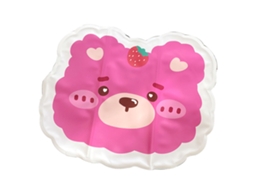 Almofada de Gel Refrescante Portátil e Dobrável para Cadeira com Estampa de Urso Rosa, Perfeita para o Verão. AQUAFORGE