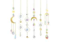 Pingentes De Cristal Colorido Para Ventana Jardim Natal Casamento Decoração Com Cadeia E Bolas De Cristal