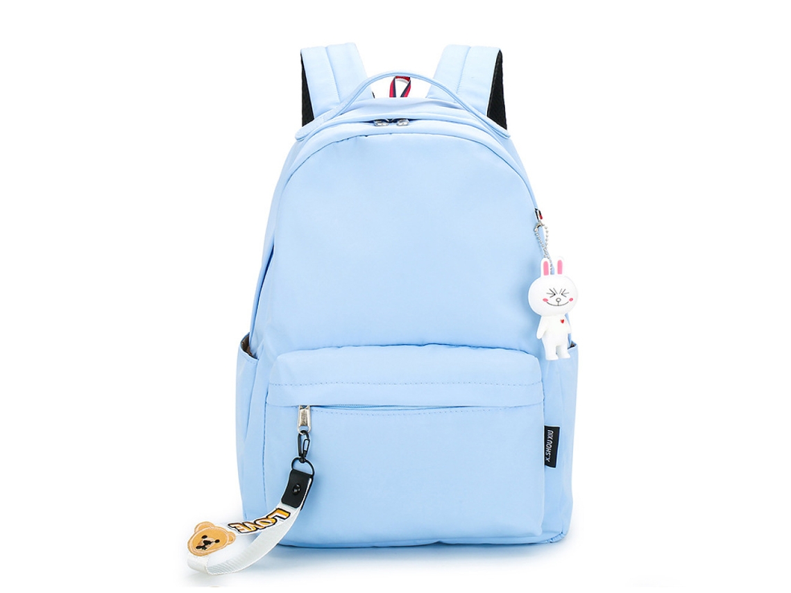 Mochila escolar clássica resistente colorida adolescentes para Menina (Verde)