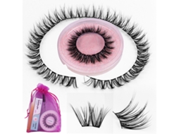 Cílios postiços segmentados Z'lraqi DIY, naturais e volumosos, conjunto completo com ferramentas.