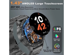 Smartwatch Ak57 Grande Tecido Alta Definição Amoled 1,43 Polegadas Suporta Chamadas Bluetooth Preto Bestvite