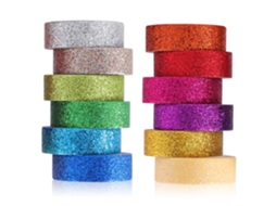 Conjunto de 24 rolos de fita washi, fita adesiva decorativa com glitter, fita adesiva colorida para artesanato e scrapbooking Slowmoose