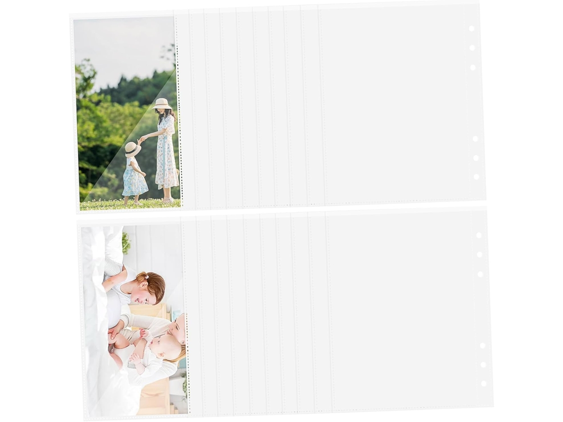 Happyyami 50 Peças Transparentes De Proteção Lote De Pochetes Perfuradas Para Documentos Fotos E Cartões