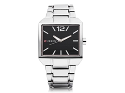 Reloj Hombre De Cuarzo Impermeable De Negocio Con Correa De Acero Inoxidable (blanco Negro)