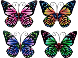 Conjunto de 4 Peças Decorativas Parede em Ferro 3d Alipis, Cores Rústicas. Ideal para Ambientes Internos e Ext