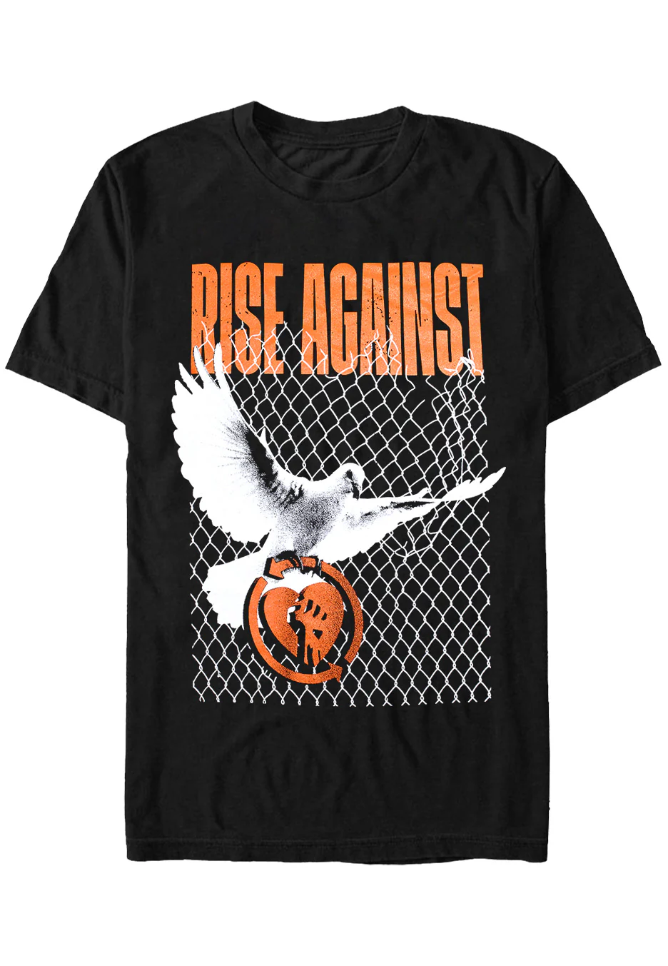 Size:s Rockinstone Rise Against - Caged Dove - T-shirt Unisex Adults