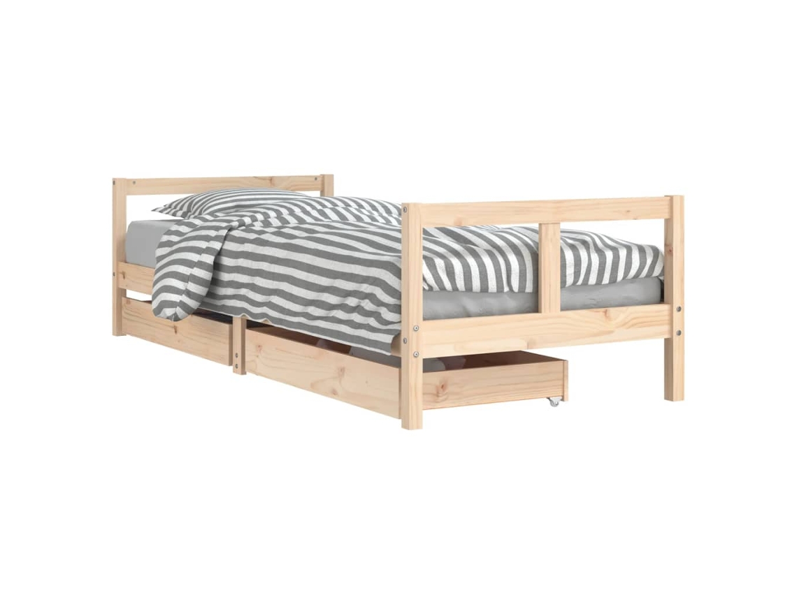 Kids Bed Frame, Kids Bed Frames Vidaxl Marrom Madeira De Pinho (80 X 200 Cm)