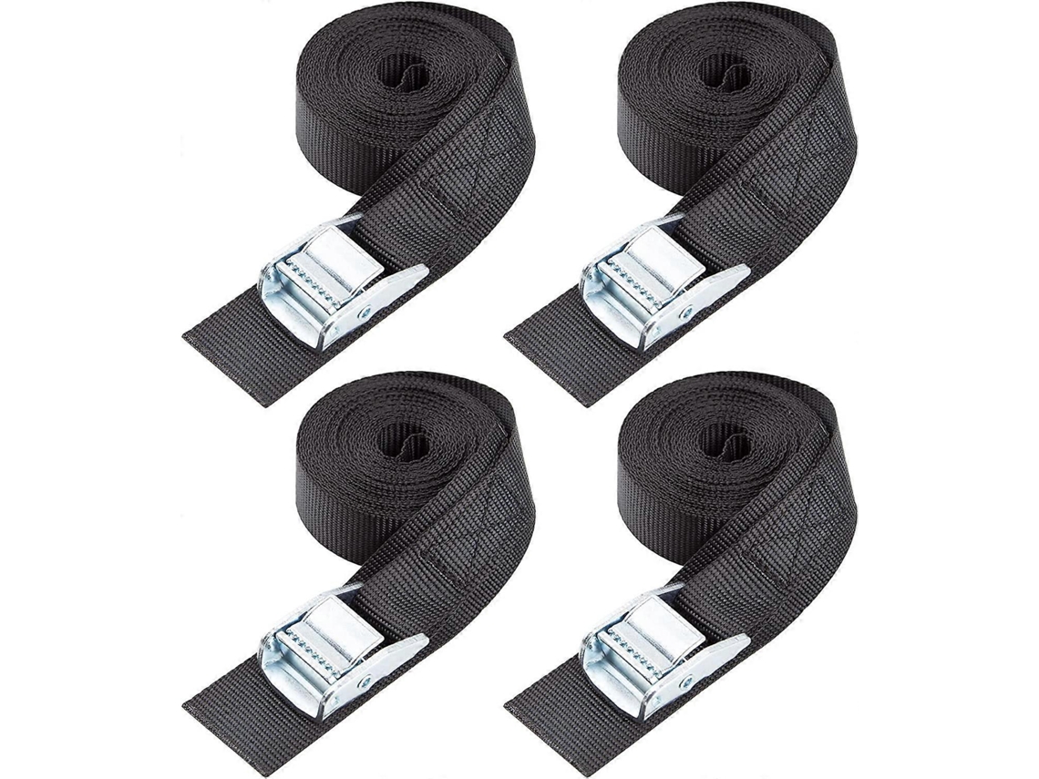 Cintas De Amarração 2 Cm X 40(4 Unidades) Com Capacidade Carga Até 272 Kg, Cor Preta