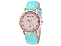 Reloj De Cuero Moderno Unisex Dial Redondo Analógico De Cuarzo Mint