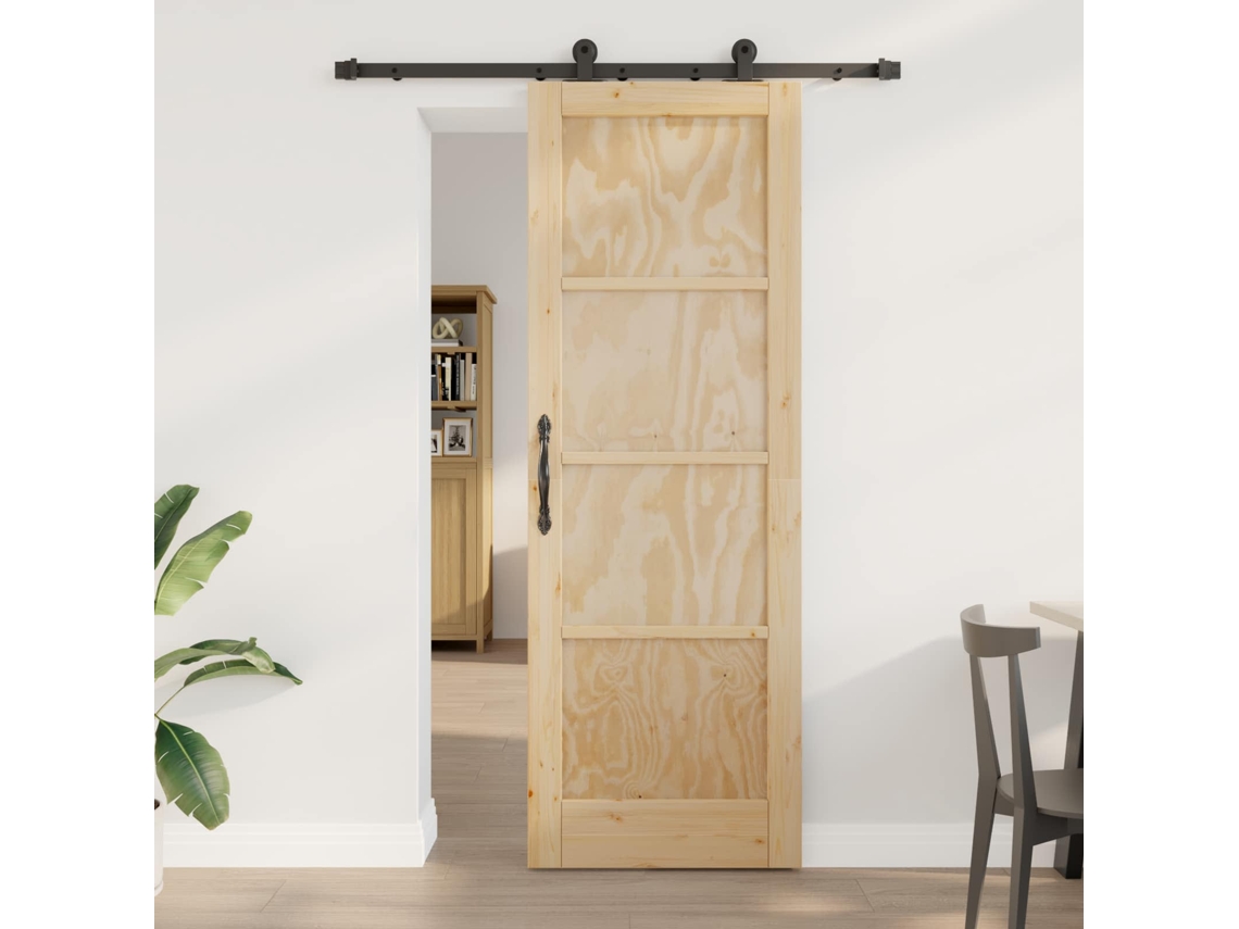 Vidaxl Porta Deslizante Orkdal 73,5 X 211 Cm Madeira De Pinho Maciça