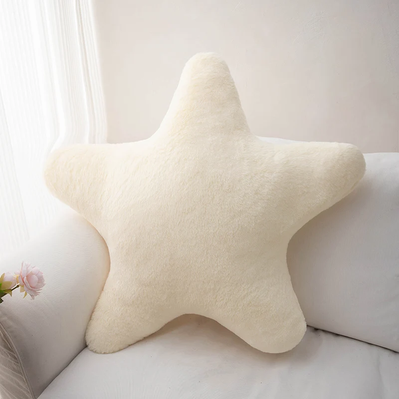 (branca, 40cm) Almofada Decorativa Em Formato De Estrela, Almofada Macia De Pelúcia Para Cama.