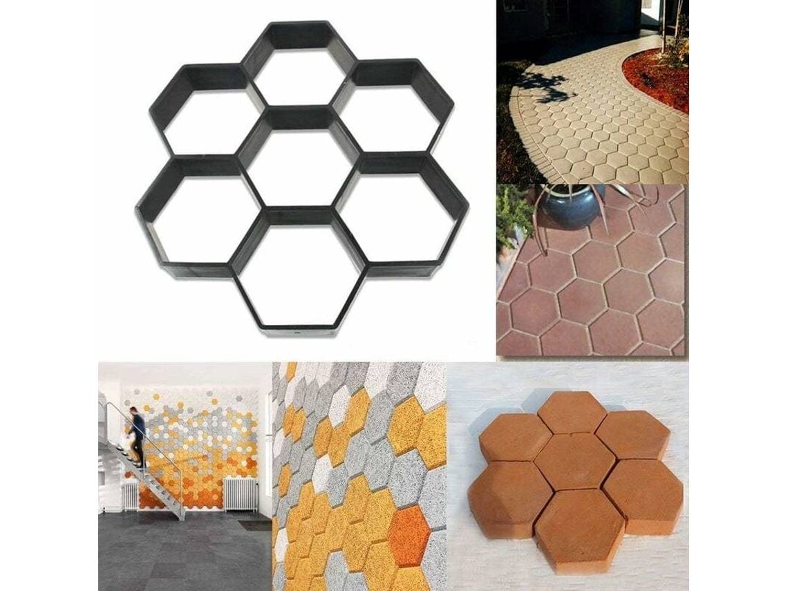 Molde De Plástico Para Pedras De Pavimentação, Concreto, Jardim, Pátio, Calçada (30 X 30 Cm)
