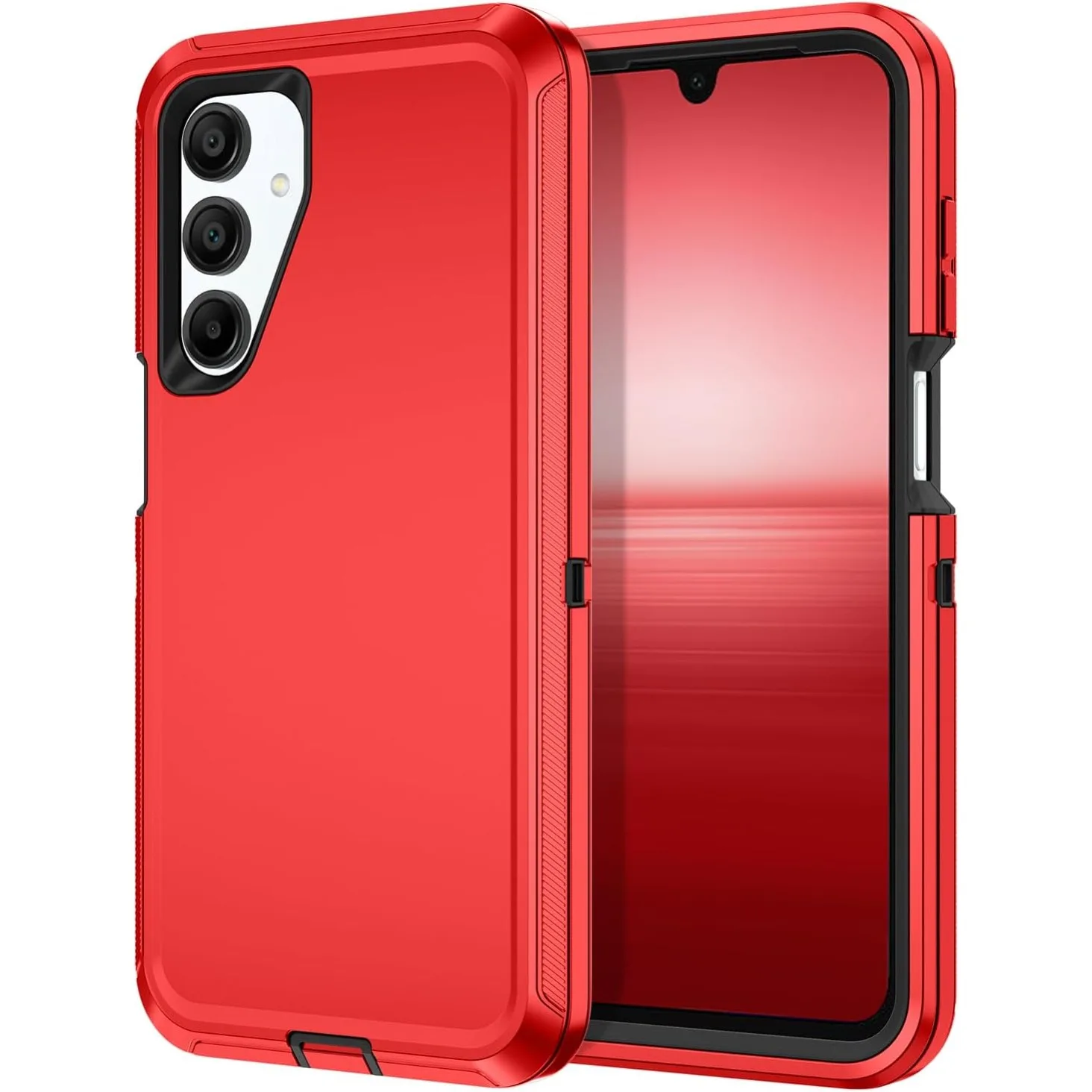 (vermelho/preto, Galaxy S25) Capa De Celular 3 Em 1, Resistente E Durável, Com Certificação Militar, À Prova De Choque, Vibração E Quedas.