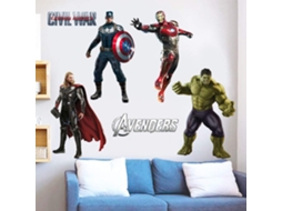 Decalques de Parede de Super-Heróis 1 Peça Grande Adesivo de Parede de Super-Herói À Prova D'Água para Cozinha Mural Removível ZMDECQNA