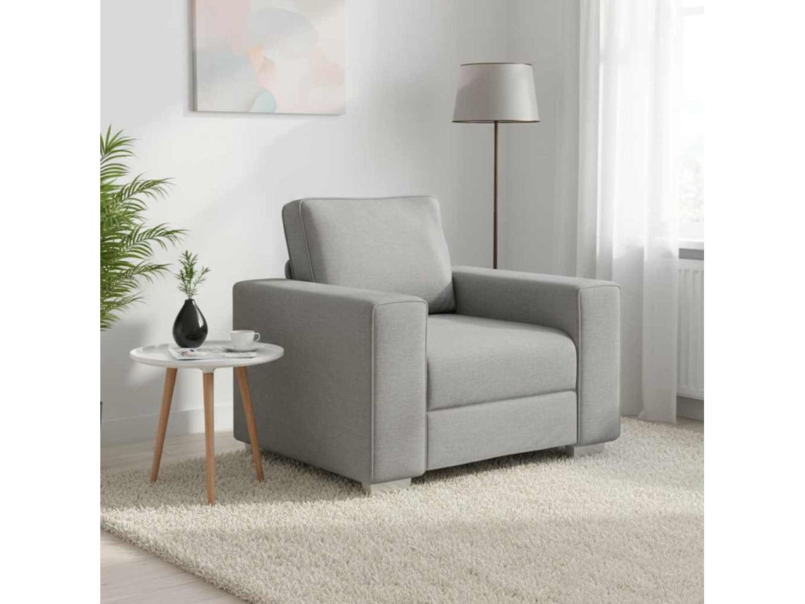 Vidaxl Cadeira Sofa Cinza Nuvem 100 Cm Tecido