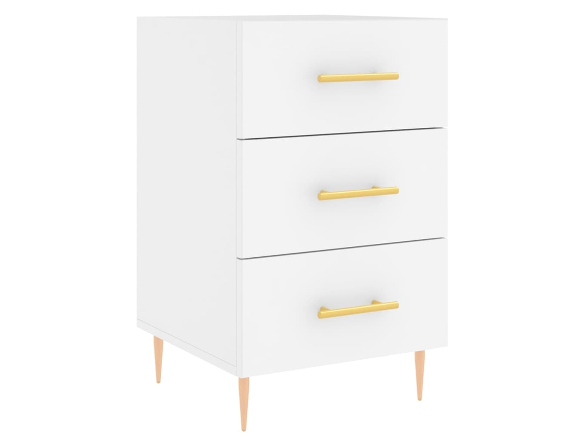 Bedside Cabinet, Bedside Cabinets Vidaxl Branco Madeira Processada (n/a)