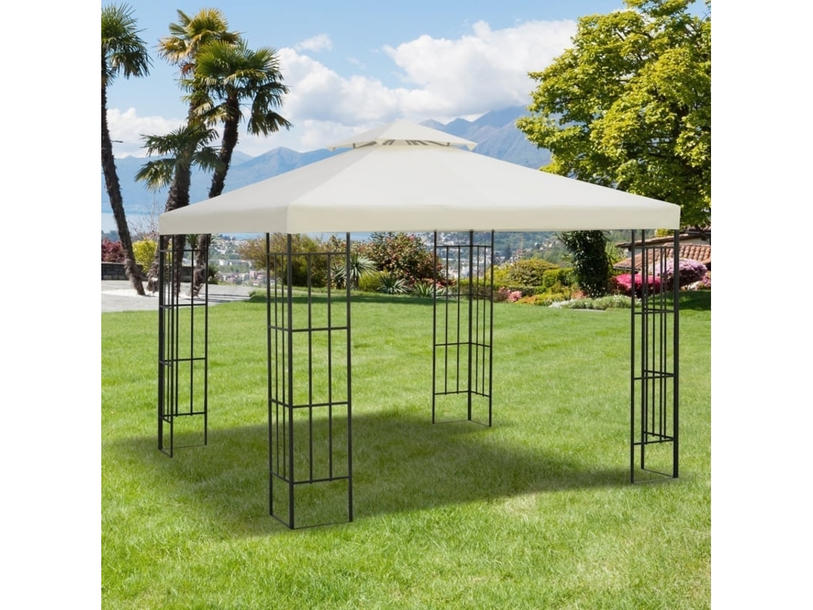 Cobertura de Gazebo de Jardim 3x3m,toldo Substituto para Pavilhão,tenda Pérgola em Creme MEGA ECHO TRADE SHOP