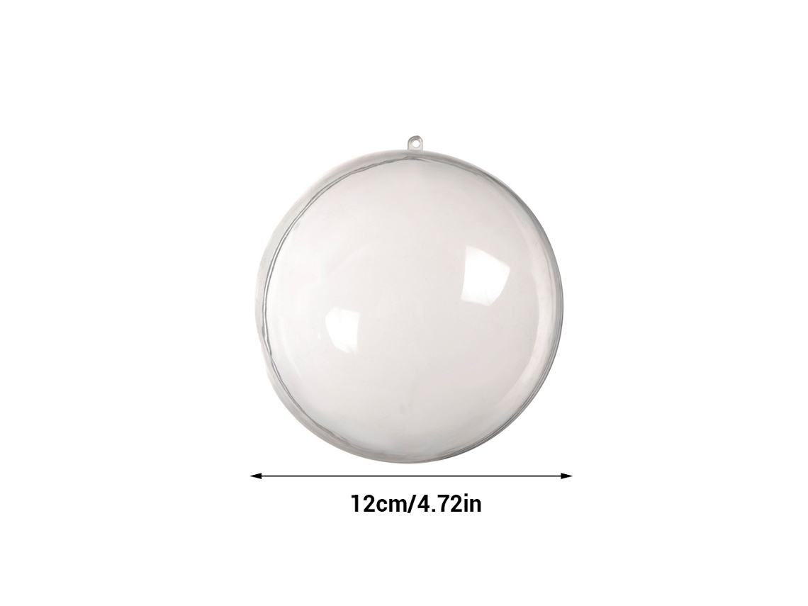 12 Bola Natal Plástica Transparente Decoração Diy
