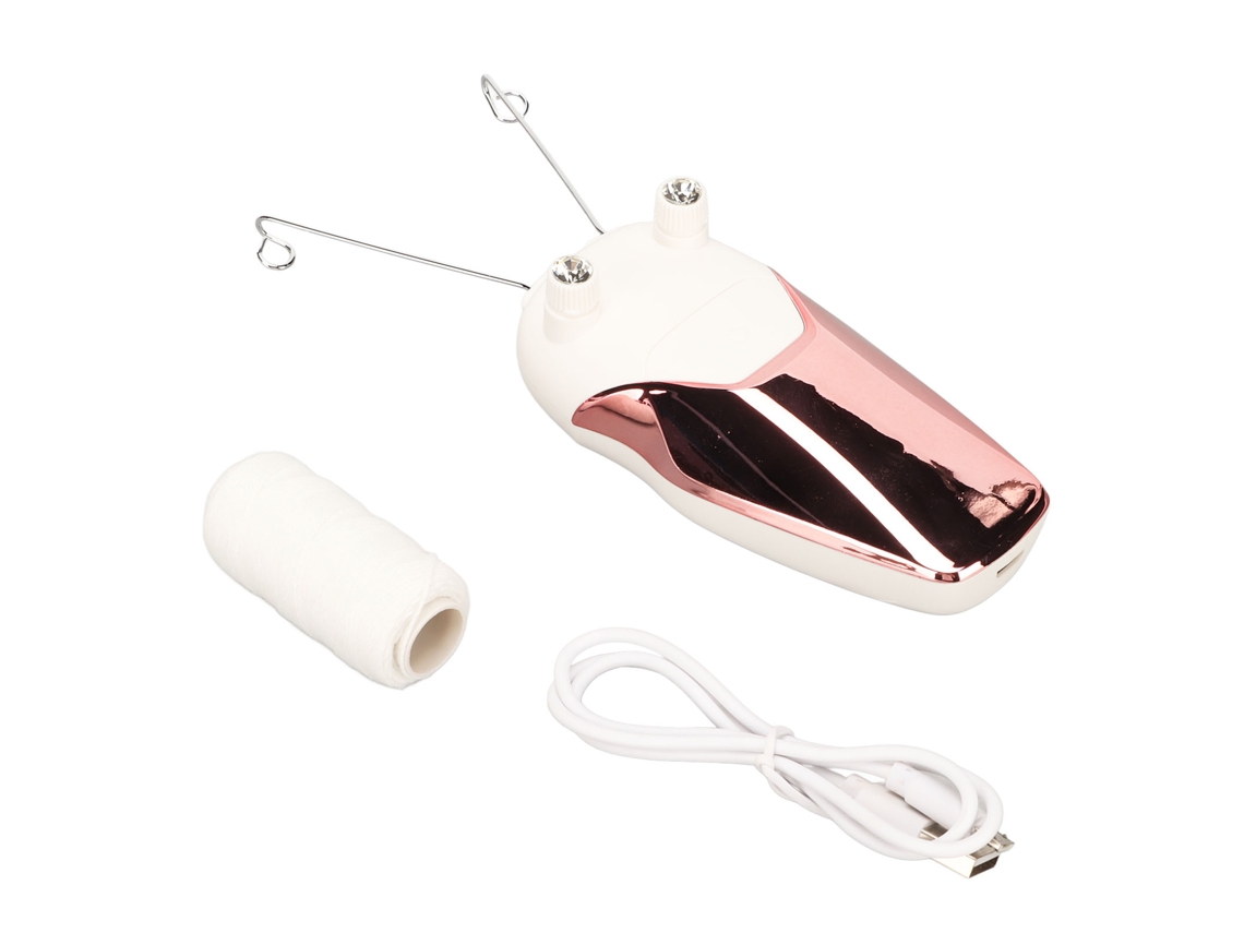 2026 depiladora Eléctrica de Hilo de Algodón Con Luz Led Y Carga Usb Multifuncional para Rostro Rosa