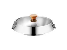 Panela de Deixa Dupla de Aço Inox com Divisor para Shabu Shabu, 30cm LAXISCREED