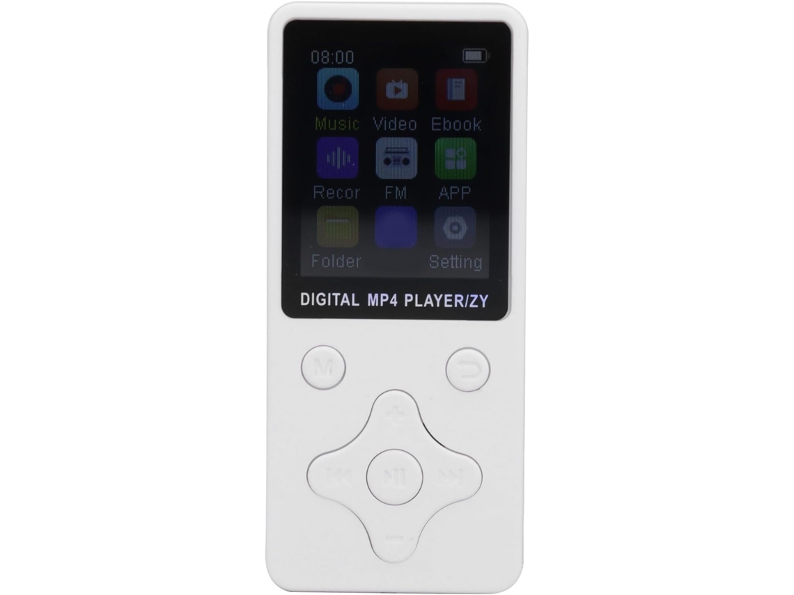 Leitor de MP3 de 64 GB, MP4 com Bluetooth, tela de 1 polegada, áudio HiFi sem perdas para esportes de 64 GB com slot para cartão de 1,8" (branco)