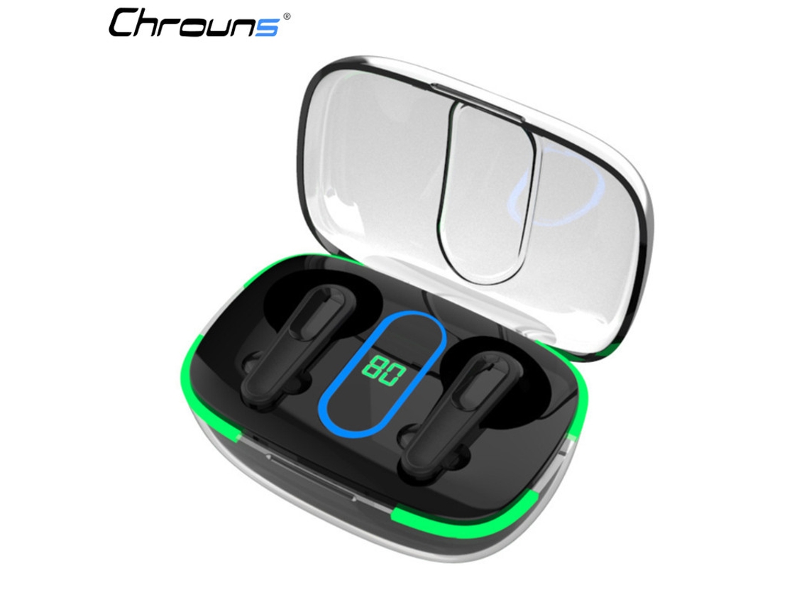 Fone De Ouvido Sem Fio Bluetooth, Chrons Com Estojo De Carregamento Sem Fio, Fones De Ouvido Estéreo Intra-auriculares Preto