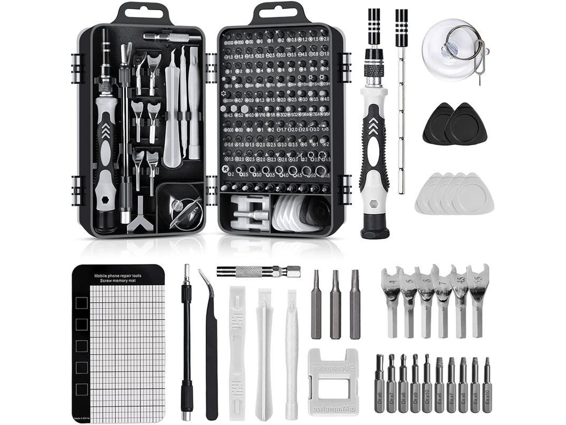 Kit de parafusadeira de precisão 138 em 1 para eletrônicos, relógios, smartphones S/MARCA