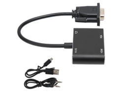 Adaptador Vga Macho Para Interface De Multimídia De Alta Definição Vga Fêmea Com Cabo De Áudio